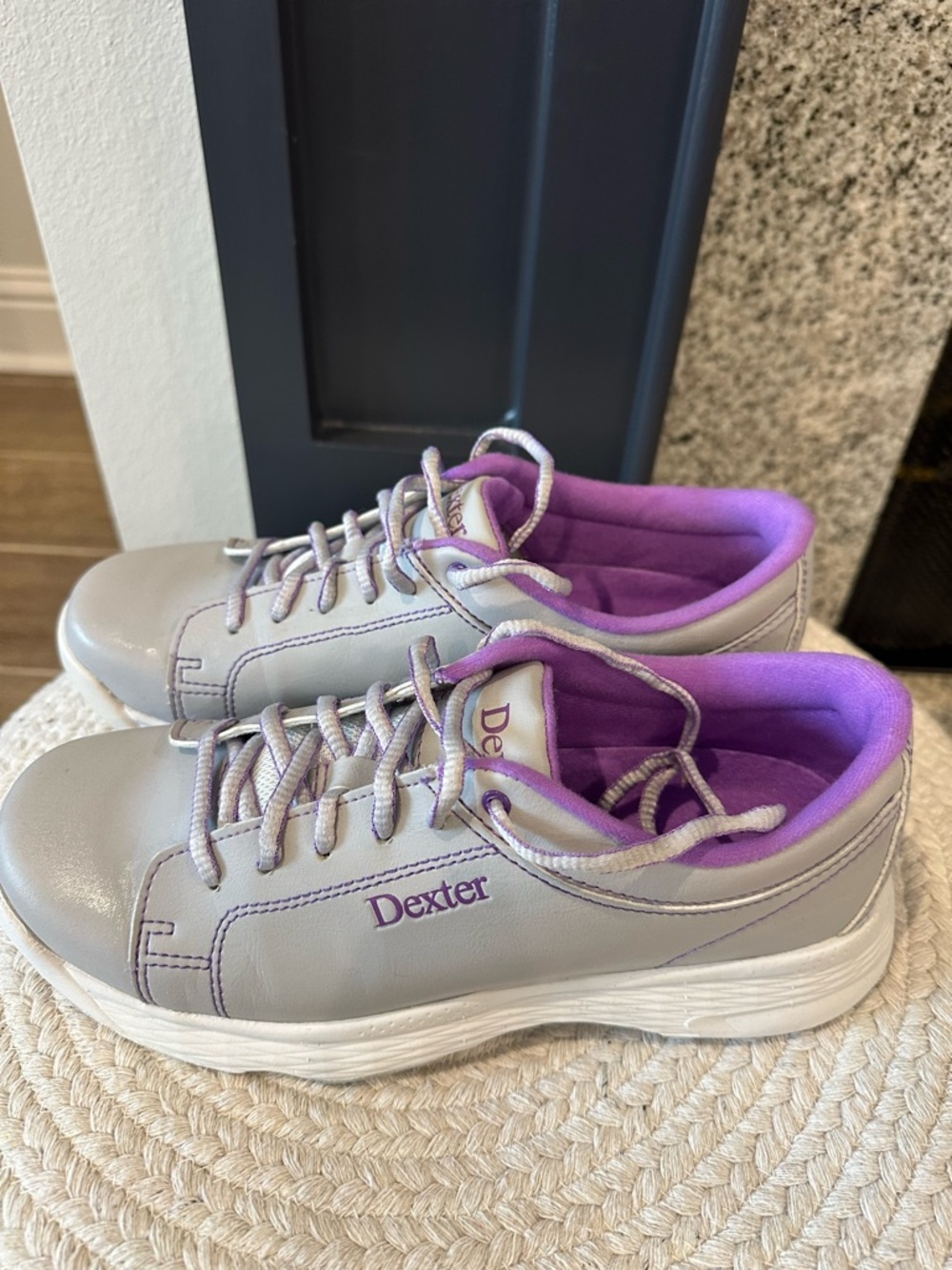 Dexter Light Gray and Purple Women's Athletic Lace-Up Bowling shoes